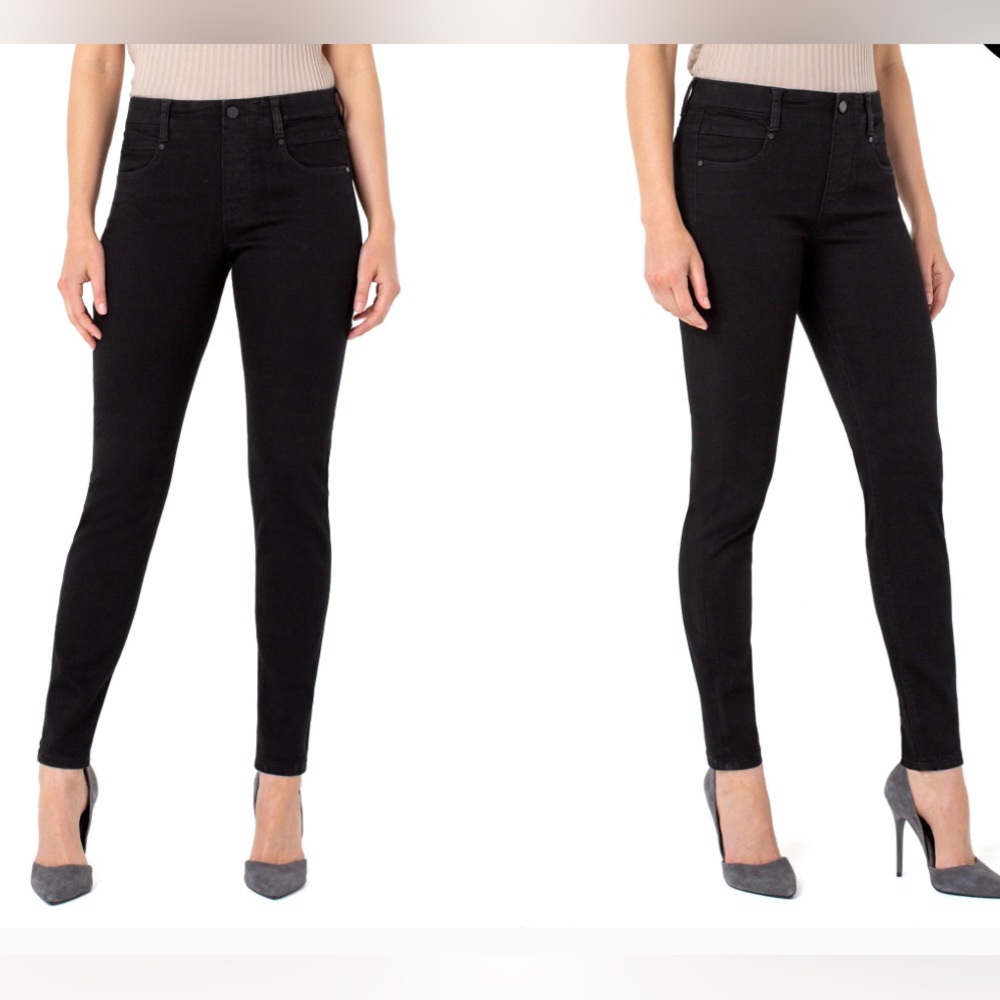 Liverpool Los Angeles The Gia Glider Pull-on Skinny Eco Black Stretch Jeans 14